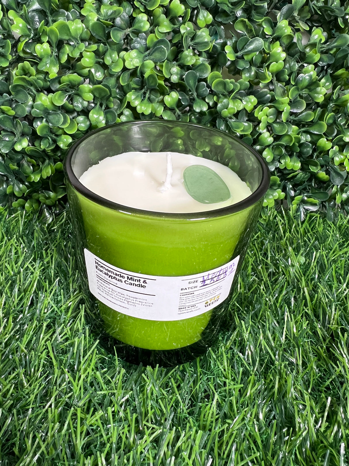 Homemade Mint & Eucalyptus Candle (Batch 2503-2)