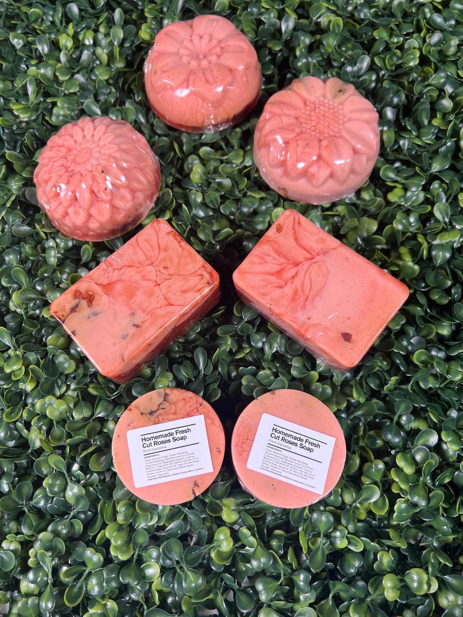 Homemade Fresh Cut Roses Bar Soap (Batch 2507-9)