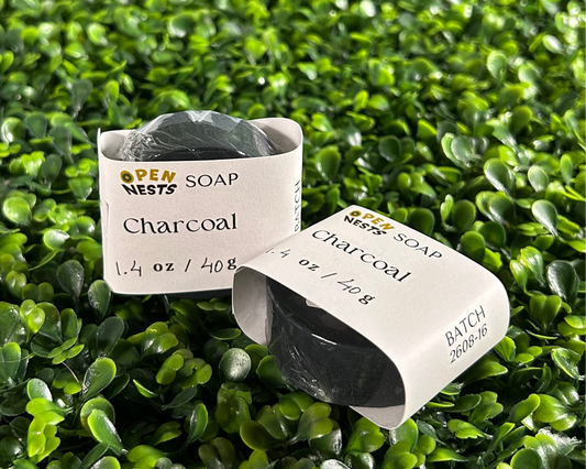 travel size variant of charcoal bar soap