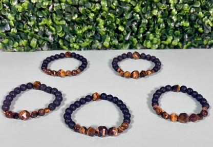 Tiger's Eye & Lava Rock Bracelet