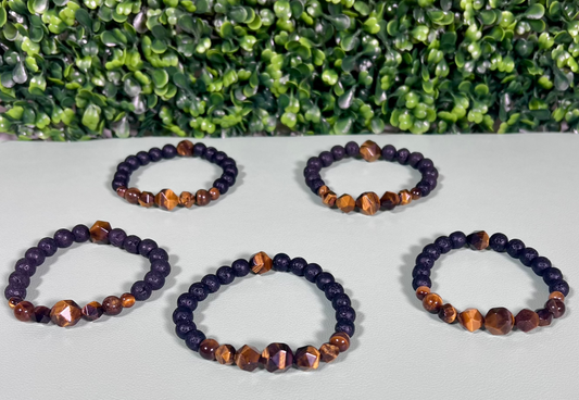 Tiger's Eye & Lava Rock Bracelet