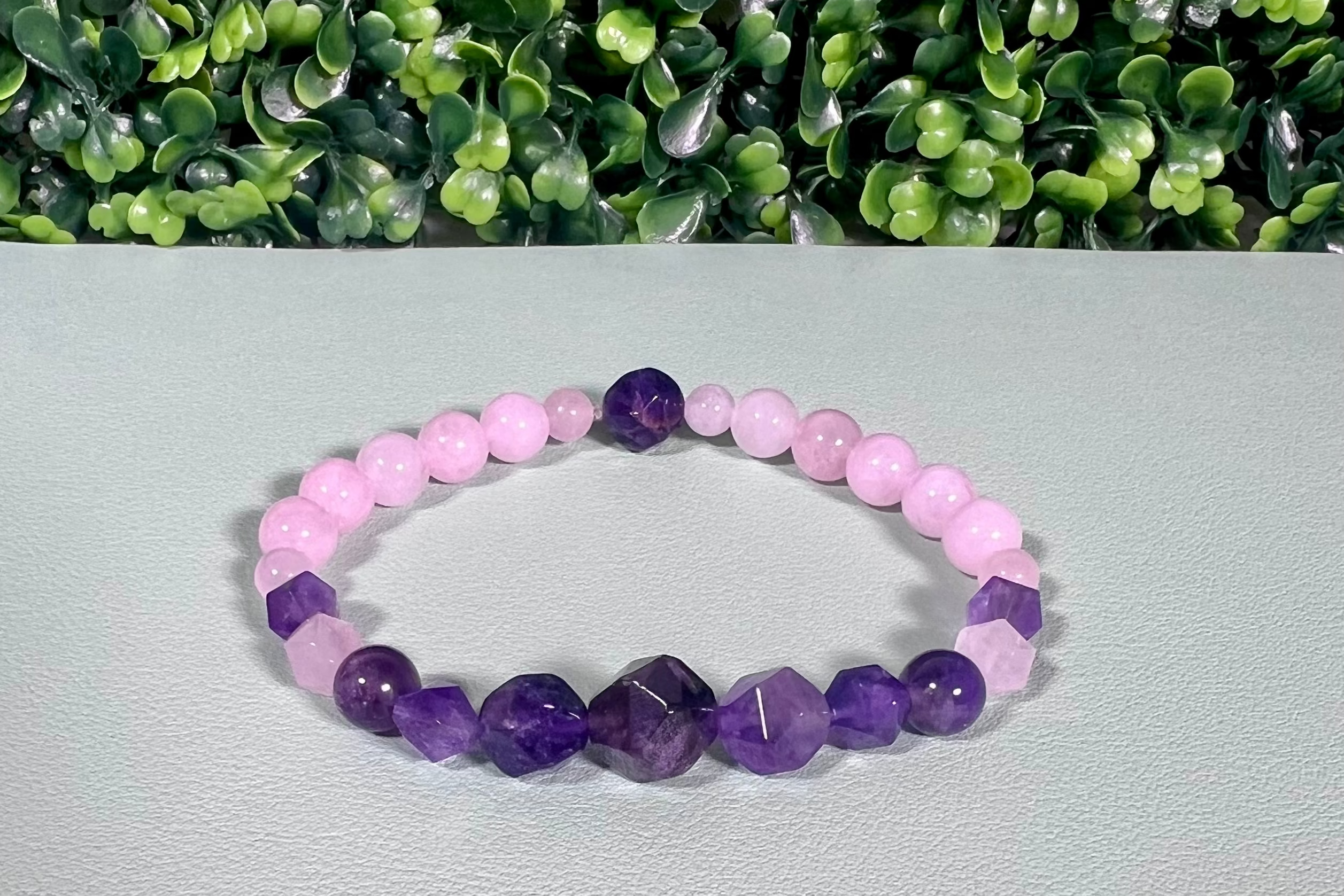 Pink and purple gemstone bracelet