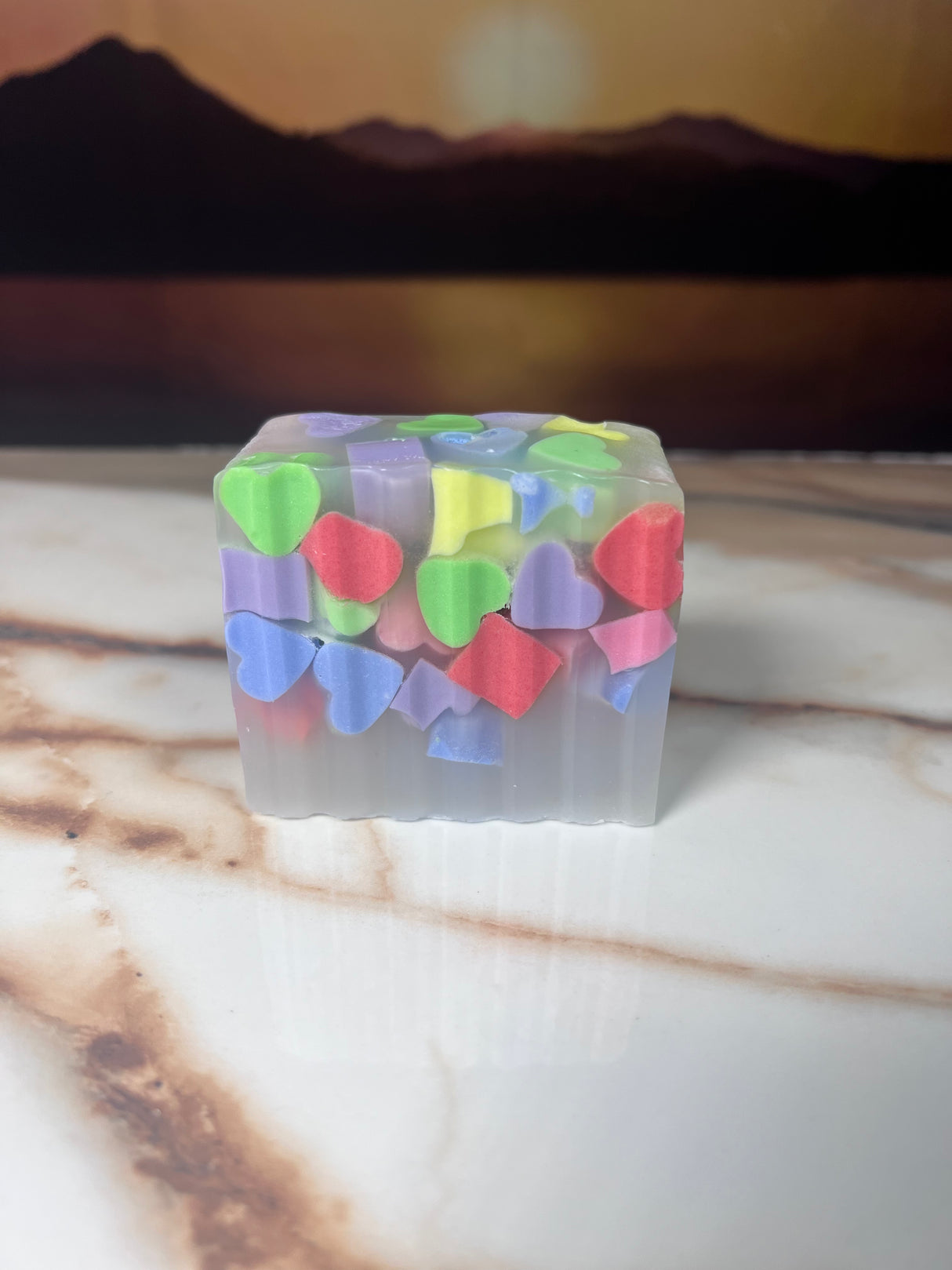 Homemade Lavender Hearts Bar Soap (Batch 2507-6)