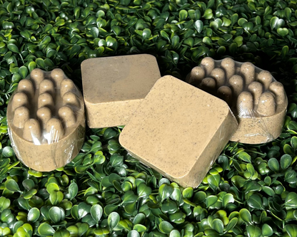 All variants of exfoliating coffee soap bars together