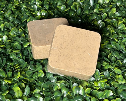 Square exfoliating coffee soap bars 