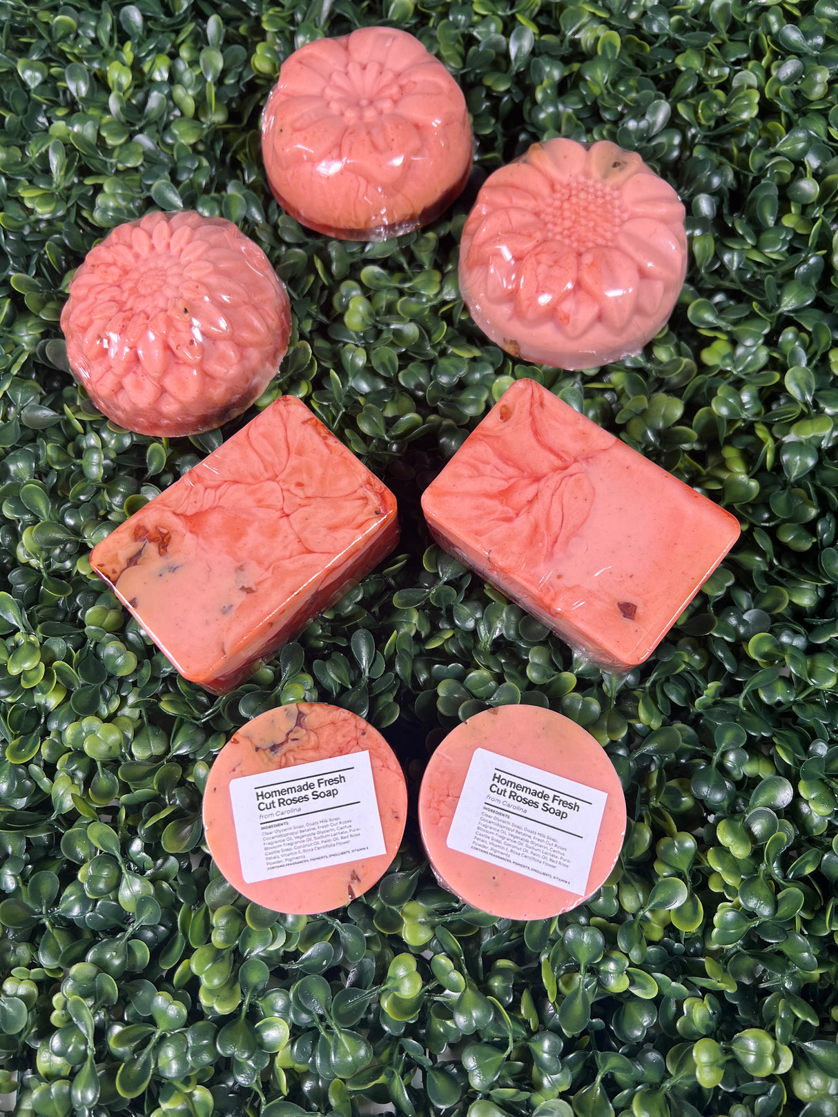 Homemade Fresh Cut Roses Bar Soap (Batch 2507-9)