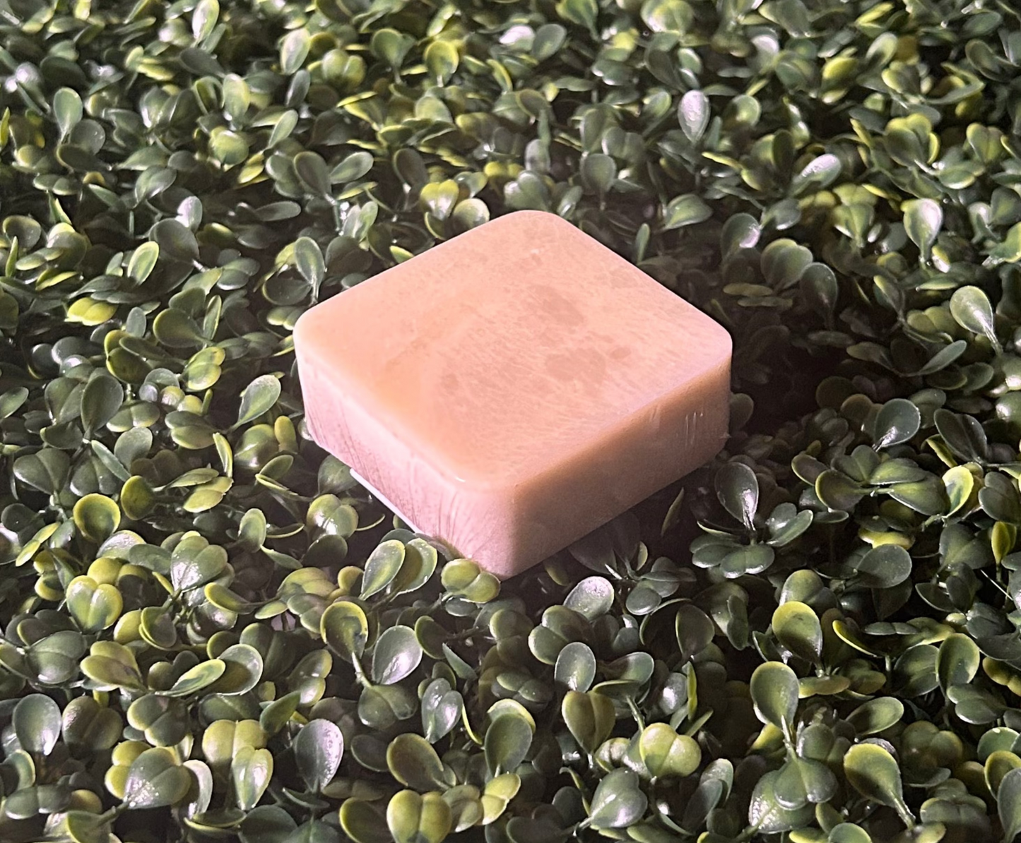 Square soap version A of honey and cinnamon, that doesn't have distinctive layers of honey and cinnamon 