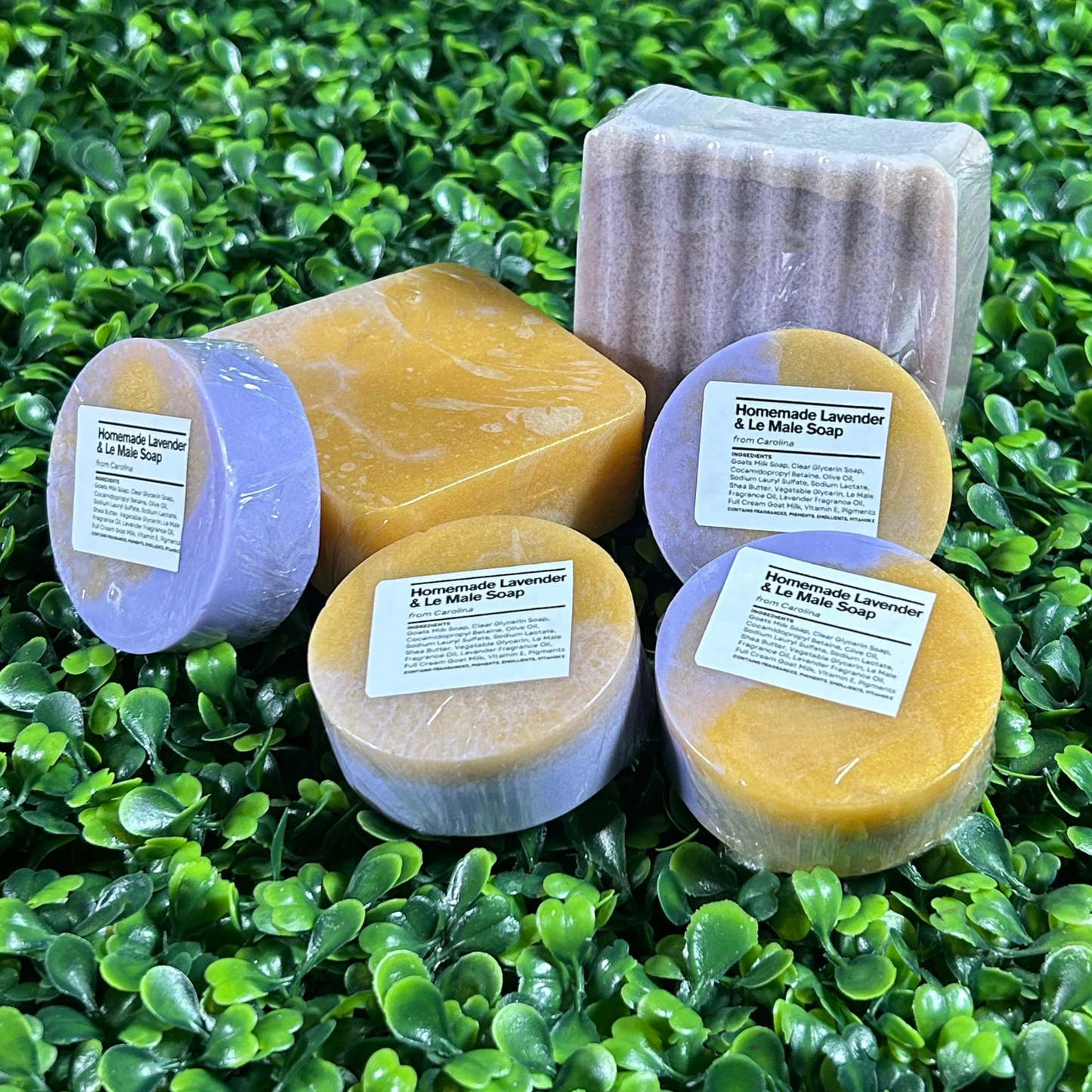 Collection of all the lavender and le male soap bar variants