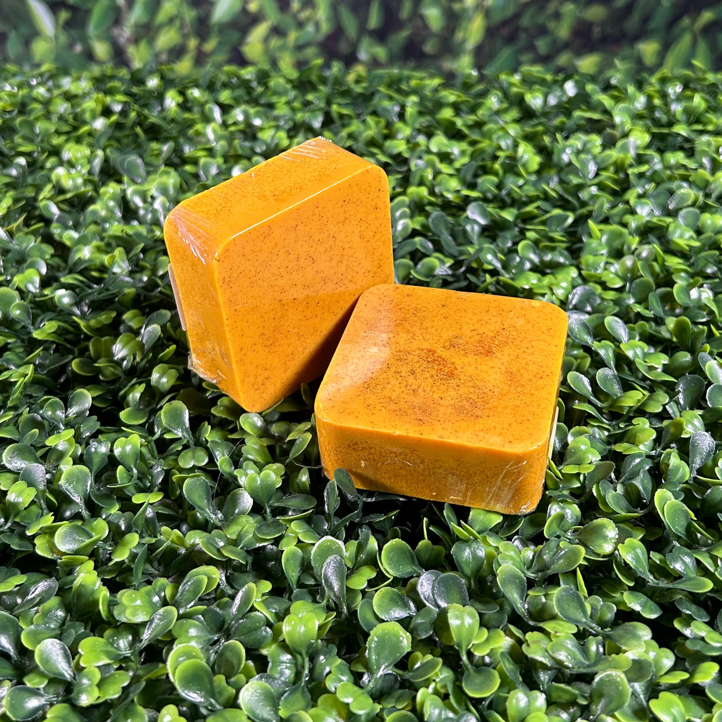 square bar of tumeric soap