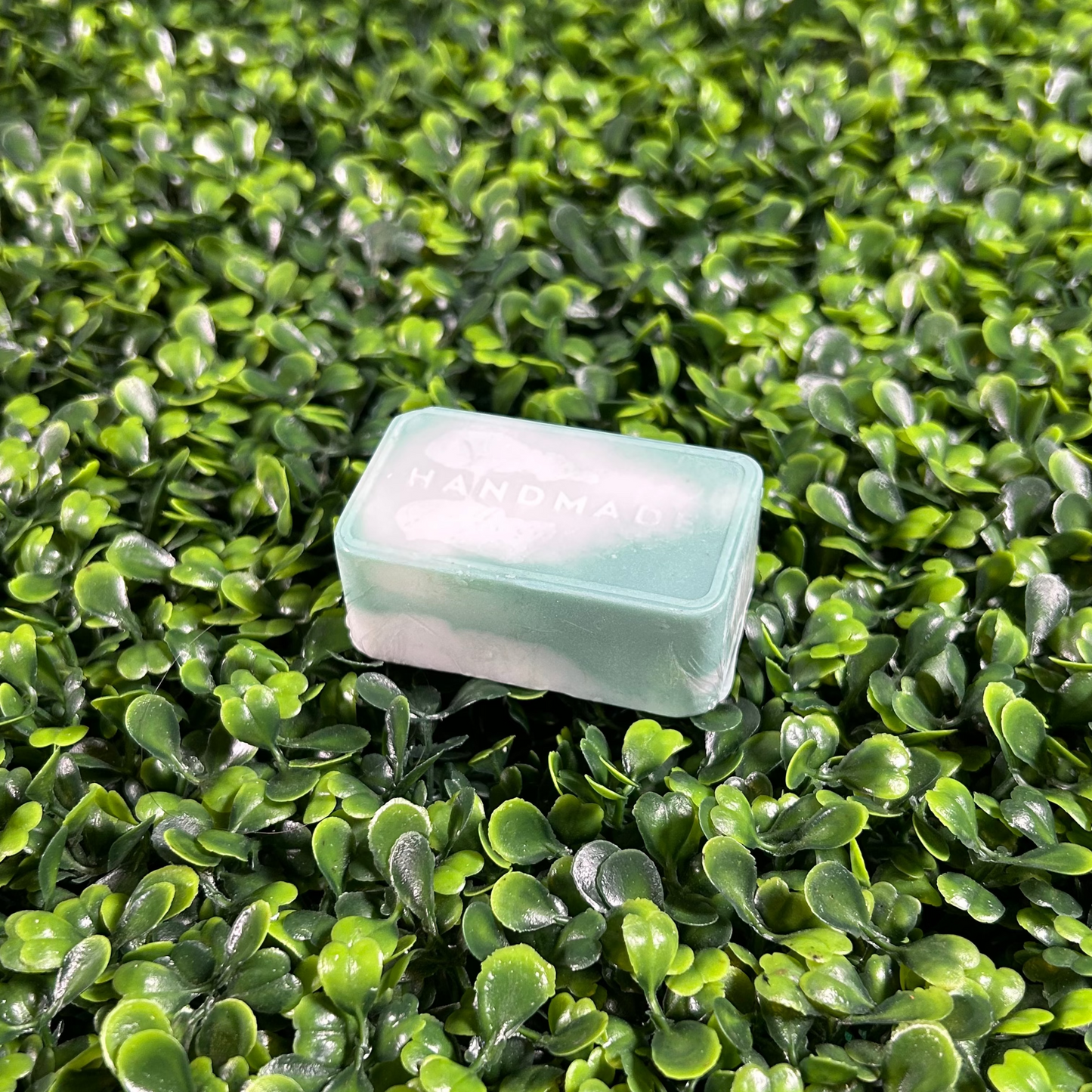 rectangular travel size bar of mint and eucalyptus soap