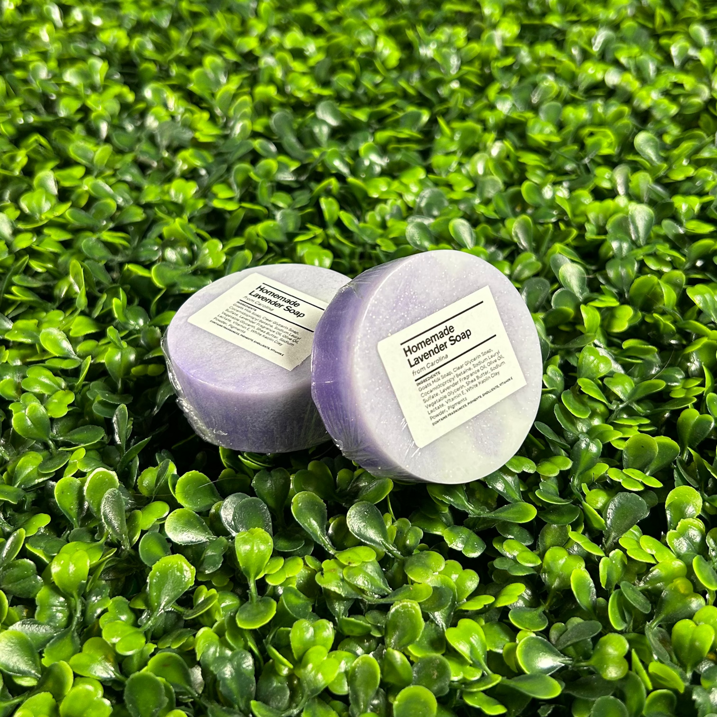 circular travel size lavender bar soaps