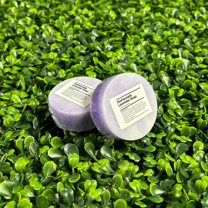 circular travel size lavender bar soaps
