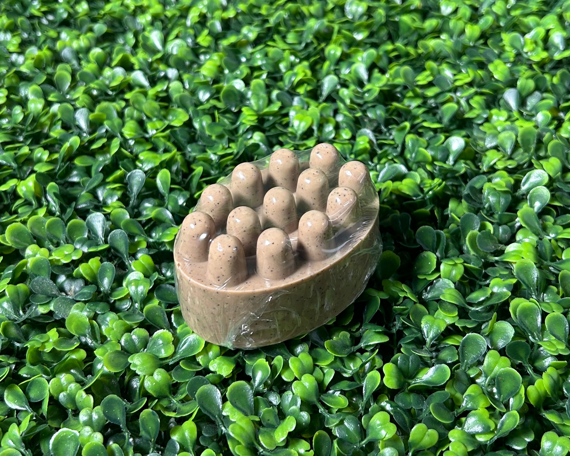scrub bar of exfoliating coffee soap