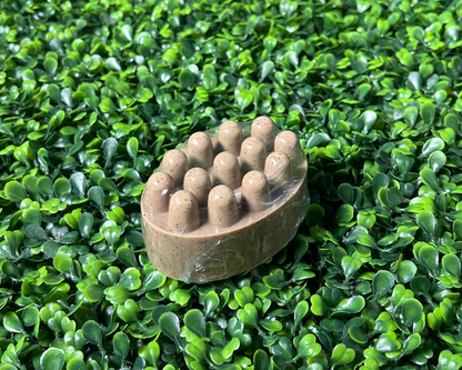scrub bar of exfoliating coffee soap