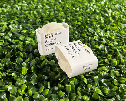 travel size variant of rice & collagen bar soap
