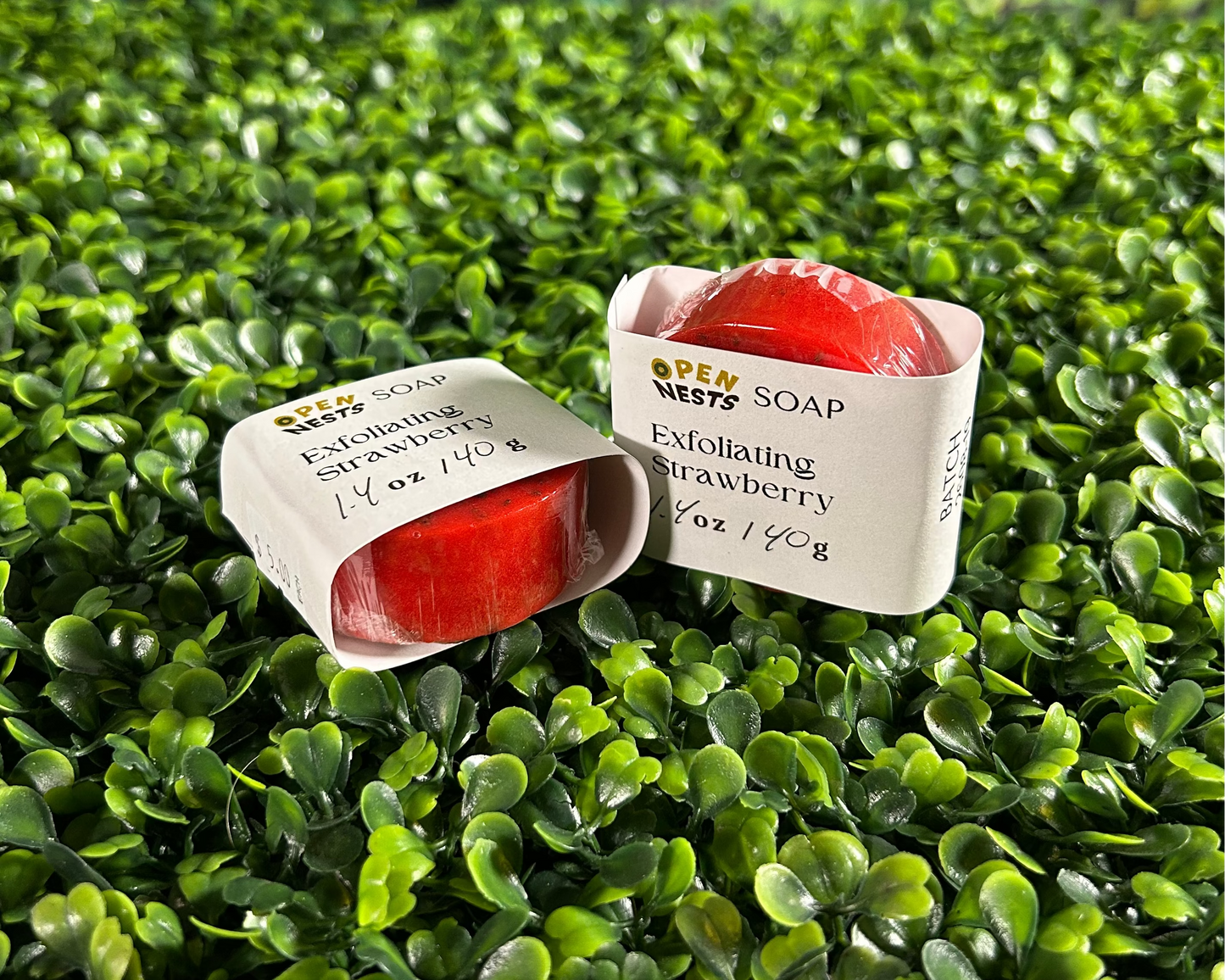 travel size variant of exfoliating strawberry bar soap