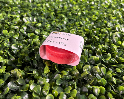 travel size variant of strawberry bar soap