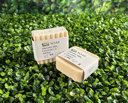 all variants of manuka milk, lavender, amber bar soap